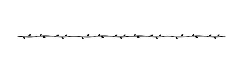 Cute Spring Vine Floral Divider Borders Silhouette. Springtime and Easter flower separators design elements.