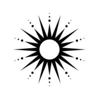 Boho celestial sun icon logo. Simple modern abstract design for templates, prints, web, social media posts vector
