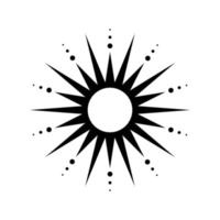 Boho celestial sun icon logo. Simple modern abstract design for templates, prints, web, social media posts vector