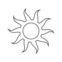 Boho celestial sun icon logo. Simple modern abstract design for templates, prints, web, social media posts vector