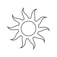 Boho celestial sun icon logo. Simple modern abstract design for templates, prints, web, social media posts vector