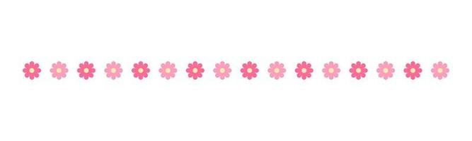 Cute Spring Floral Divider Borders. Springtime and Easter flower separators design elements. vector