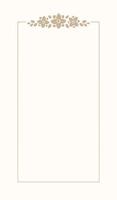 floral beige vertical rectangular marco. botánico boho frontera vector ilustración. sencillo elegante romántico estilo para Boda eventos, señales, logo, etiquetas, social medios de comunicación publicaciones, etc.