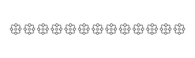 Cute Spring Floral Divider Borders Doodle Line Art. Springtime and Easter flower separators design elements. vector