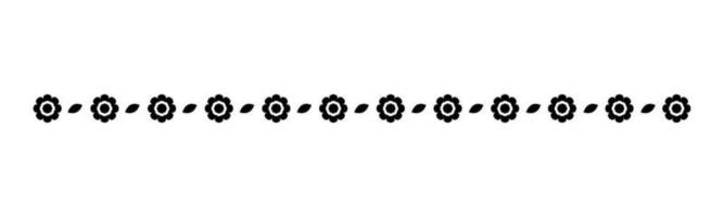 Cute Spring Floral Divider Borders Silhouette. Springtime and Easter flower separators design elements. vector