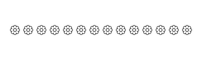 Cute Spring Floral Divider Borders Doodle Line Art. Springtime and Easter flower separators design elements. vector