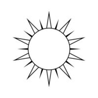 Boho celestial sun icon logo. Simple modern abstract design for templates, prints, web, social media posts vector