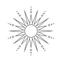 Boho celestial sun icon logo. Simple modern abstract design for templates, prints, web, social media posts vector