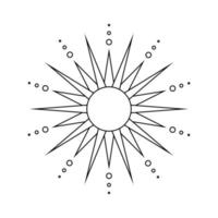 Boho celestial sun icon logo. Simple modern abstract design for templates, prints, web, social media posts vector