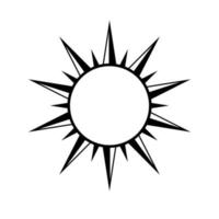 Boho celestial sun icon logo. Simple modern abstract design for templates, prints, web, social media posts vector