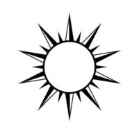 Boho celestial sun icon logo. Simple modern abstract design for templates, prints, web, social media posts vector