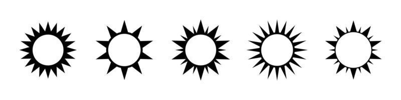 Sun Rays Sunburst Icon Vector Set. Simple minimal modern design.