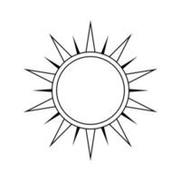 Boho celestial sun icon logo. Simple modern abstract design for templates, prints, web, social media posts vector