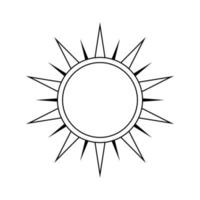 Boho celestial sun icon logo. Simple modern abstract design for templates, prints, web, social media posts vector