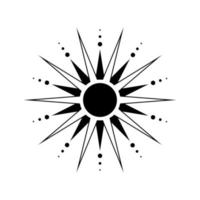 Boho celestial sun icon logo. Simple modern abstract design for templates, prints, web, social media posts vector