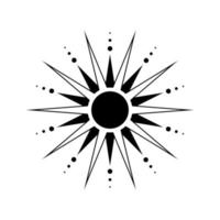 Boho celestial sun icon logo. Simple modern abstract design for templates, prints, web, social media posts vector