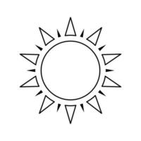 Boho celestial sun icon logo. Simple modern abstract design for templates, prints, web, social media posts vector