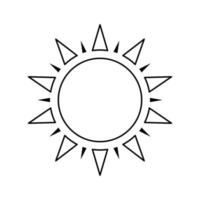 Boho celestial sun icon logo. Simple modern abstract design for templates, prints, web, social media posts vector