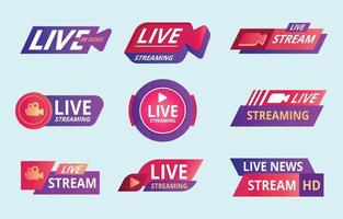 General Live Streaming Badge Set vector