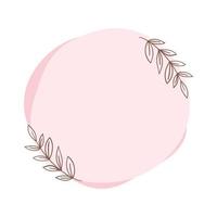 Aesthetic floral frame. Cute round border for card design, wedding, paper decoration, digital print, Scrapbook, teacher elements, postcard, poster and more. vector