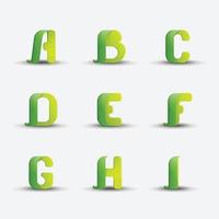 Set of 3D Alphabet Logotype vector