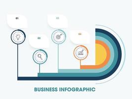 Business Infographic Template Layout with 4 Steps for Presentation or Workflow. vector