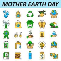 SET of MOTHER DAY ICON in FLAT STYLE. vector