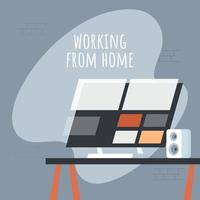 Working from home in quarantine. Vector Illustrations of Working at Home Concept. People at Home.