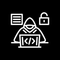 diseño de icono de vector de hacker de código