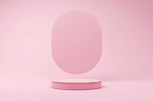 podio de escenario rosa maqueta de exhibición de producto escaparate renderizado 3d foto
