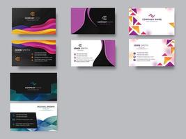 Editable Modern Business Card Template Design Set In Front And Back View. vector