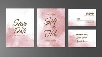 Wedding invitation with abstract watercolor background vector