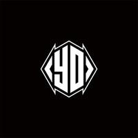 YD Logo monogram with shield shape designs template vector
