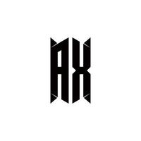 AX Logo monogram with shield shape designs template vector