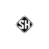 Monogram logo design with diamond square shape vector