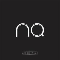 NQ Initial Letter Split Lowercase Logo Modern Monogram Template Isolated on Black White vector