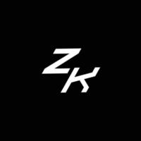 zk logo monograma con arriba a abajo estilo moderno diseño modelo vector