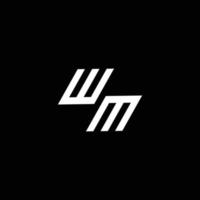 WM logo monogram with up to down style modern design template vector