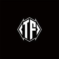 tf logo monograma con proteger forma diseños modelo vector