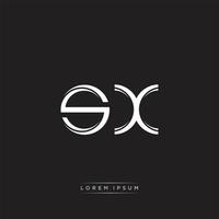 SX Initial Letter Split Lowercase Logo Modern Monogram Template Isolated on Black White vector