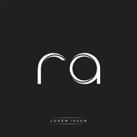 RA Initial Letter Split Lowercase Logo Modern Monogram Template Isolated on Black White vector