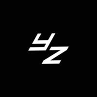 YZ logo monogram with up to down style modern design template vector