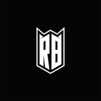 RB Logo monogram with shield shape designs template vector