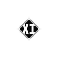 Monogram logo design with diamond square shape vector