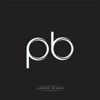 PB Initial Letter Split Lowercase Logo Modern Monogram Template Isolated on Black White vector