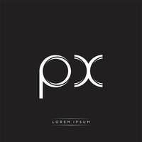 PX Initial Letter Split Lowercase Logo Modern Monogram Template Isolated on Black White vector