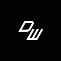 dw logo monograma con arriba a abajo estilo moderno diseño modelo vector