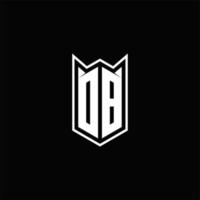 DB Logo monogram with shield shape designs template vector
