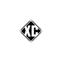 Monogram logo design with diamond square shape vector