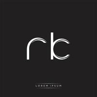 RK Initial Letter Split Lowercase Logo Modern Monogram Template Isolated on Black White vector